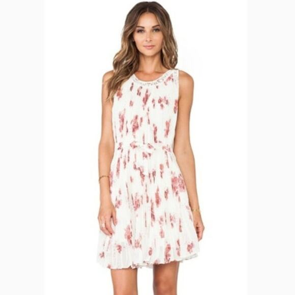 Free People Pleated Gardenia Floral Mini Small Dress - Picture 1 of 5